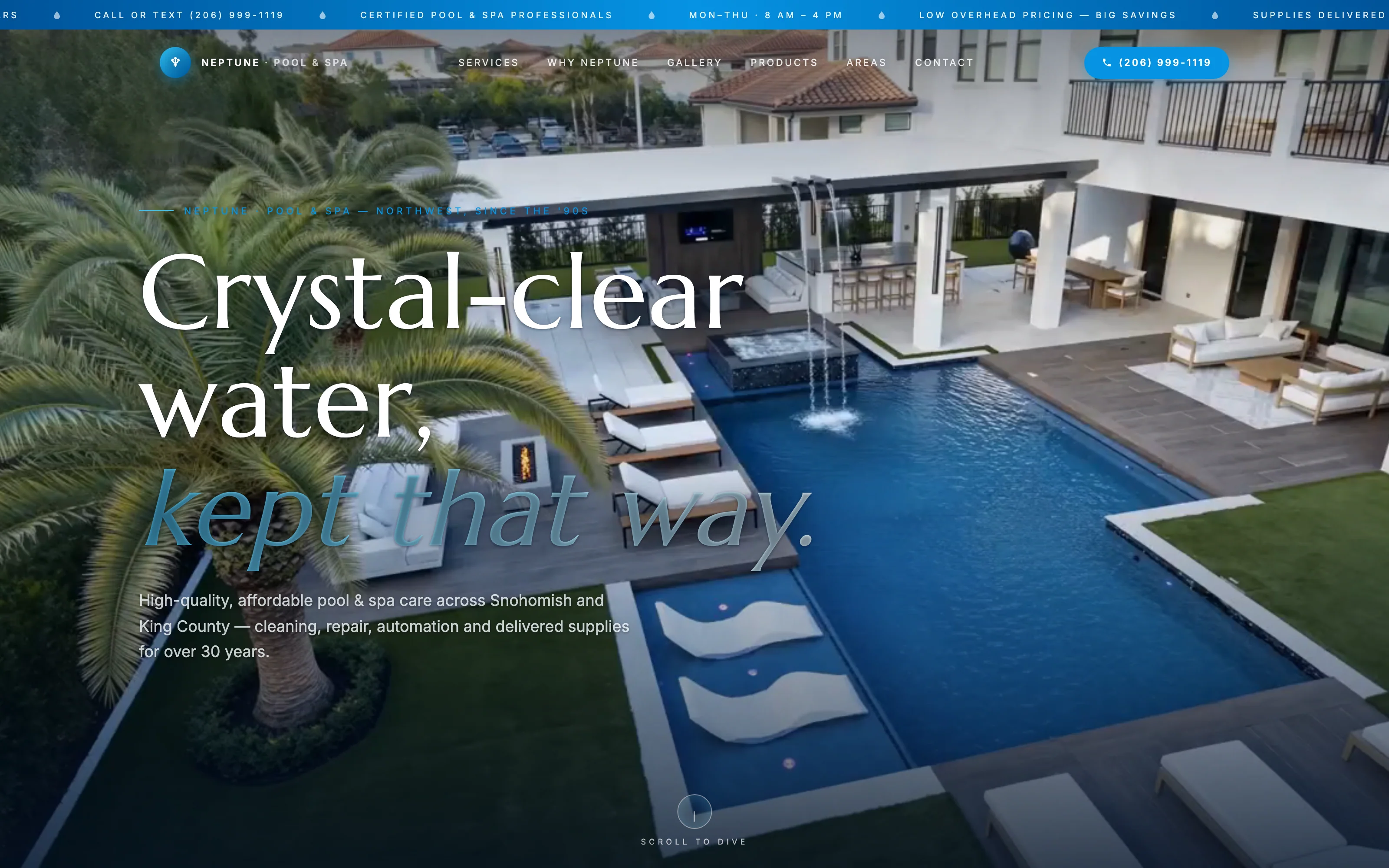Neptune Pool & Spa — website by Nightwork Studio